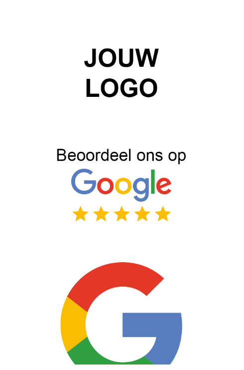 review-kaart met eigen logo