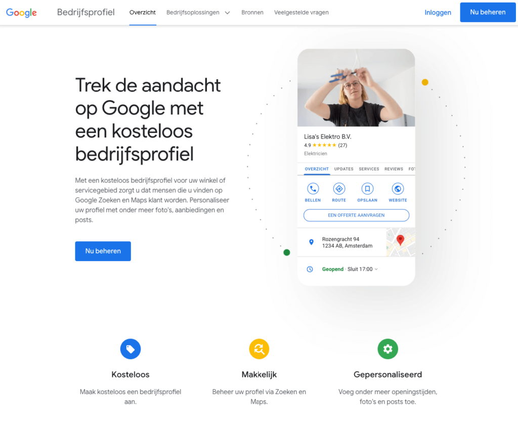 Google mijn bedrijf pagina