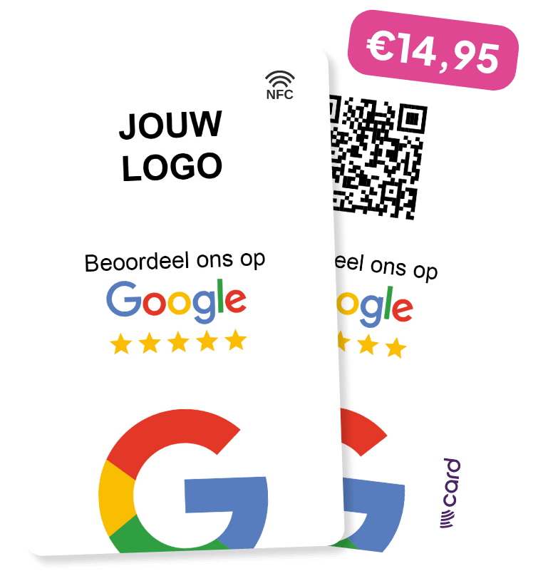 Google review kaart met NFC