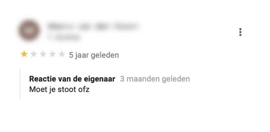 Google review - moet je stoot