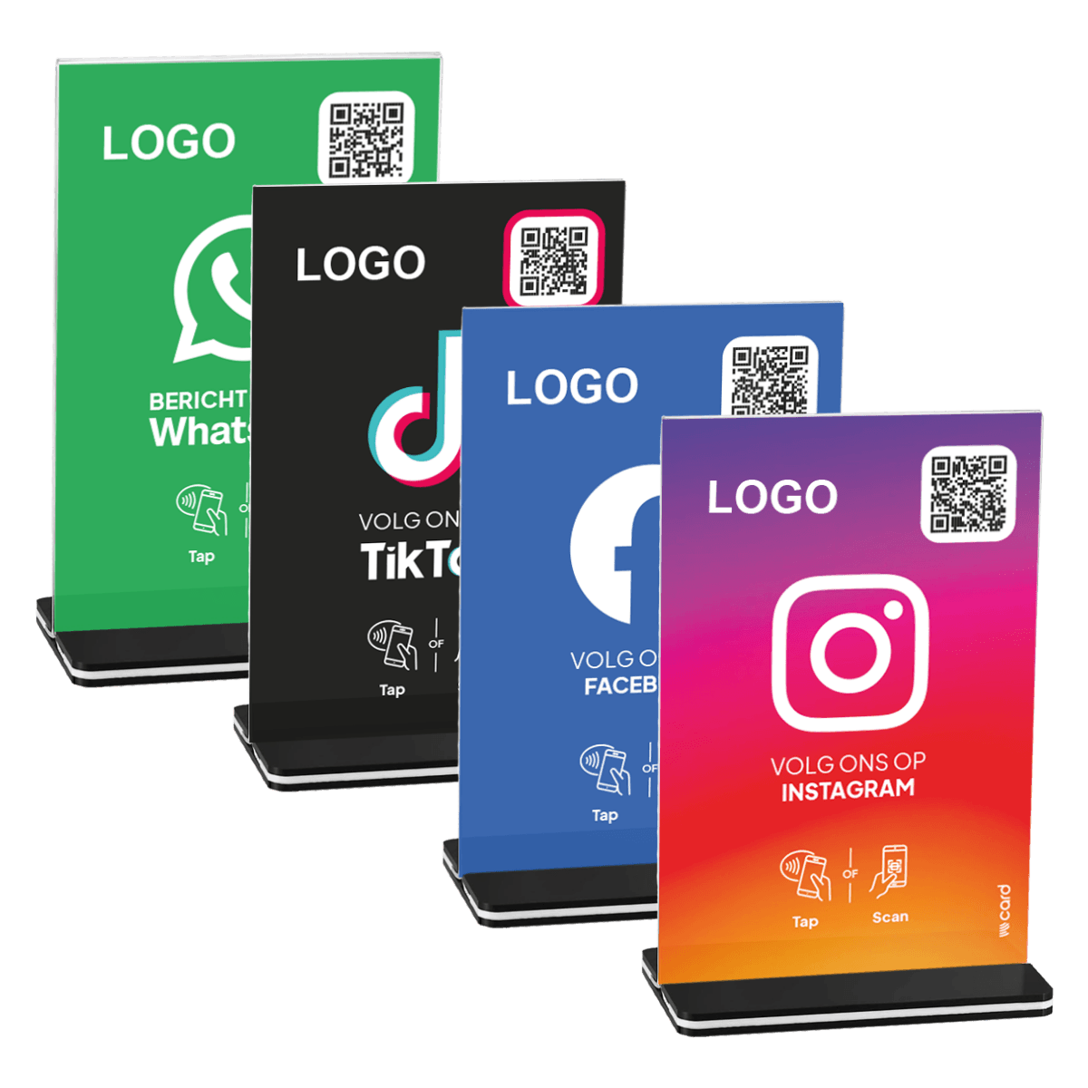 Social media display bordjes