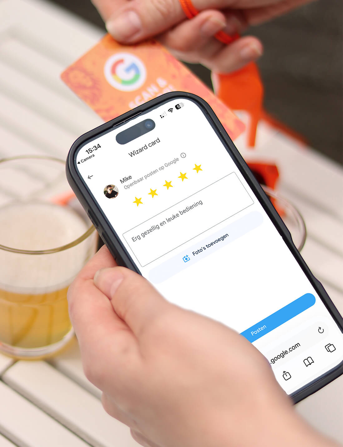 NFC scan Google review kaart WK voetbal 2026