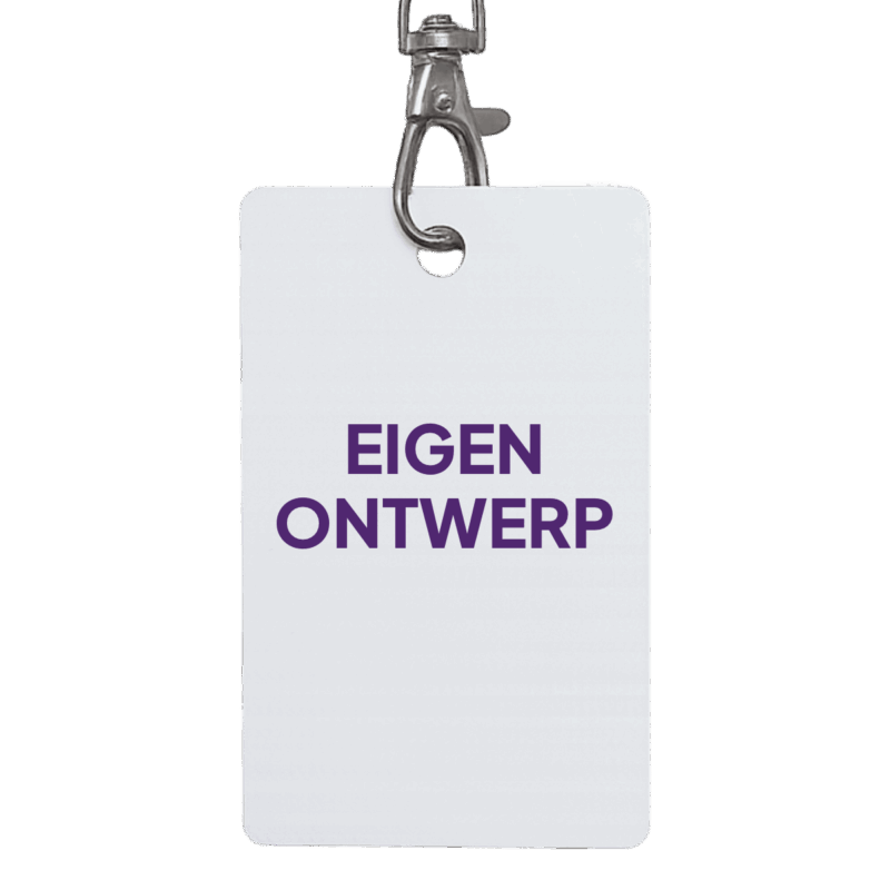 Naambadge met gat voor keycord
