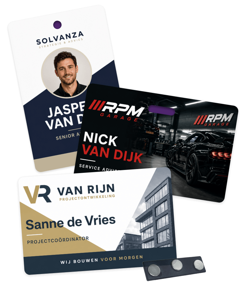 Naambadges op maat met eigen ontwerp