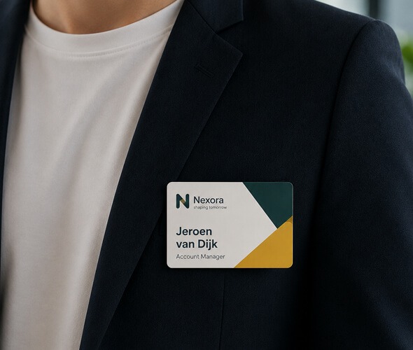 naambadge met magneet pvc eigen ontwerp
