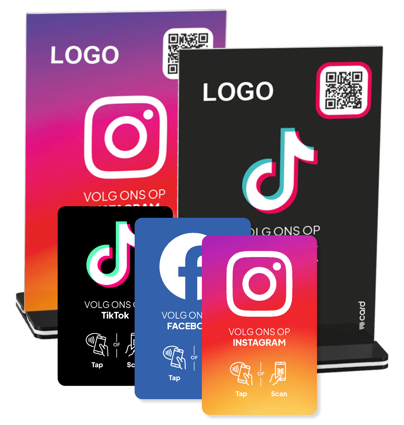 Social-media-producten met nfc voor meer volgers