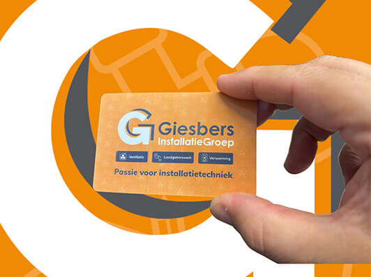 nfc visitekaart Giesbers installatie